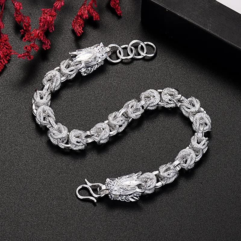 925 Sterling Silver Head Bracelets for Man Women Jewelry Wedding